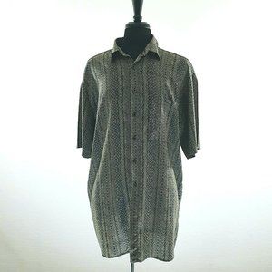 Monte Carlo MC Short Sleeve Mens Shirt Large Tall Dress Casual Black Gold Party
